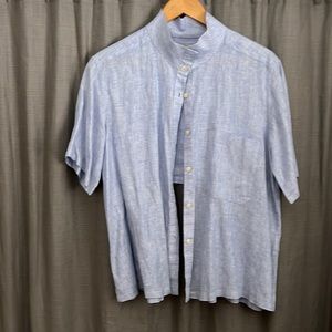 Rachel Comey linen striped mock neck shirt. Size 4